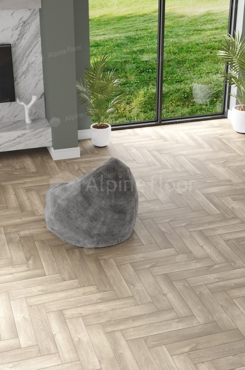 Кварцвиниловая плитка Alpine Floor Parquet Lvt Дуб Натуральный Отбеленный Eco 16-5
