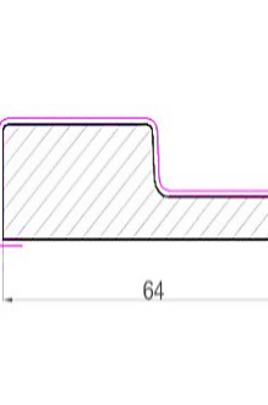 Финишная рейка для реечной панели WellMaker ПНл-37 Графит 2800x64x19 левая
