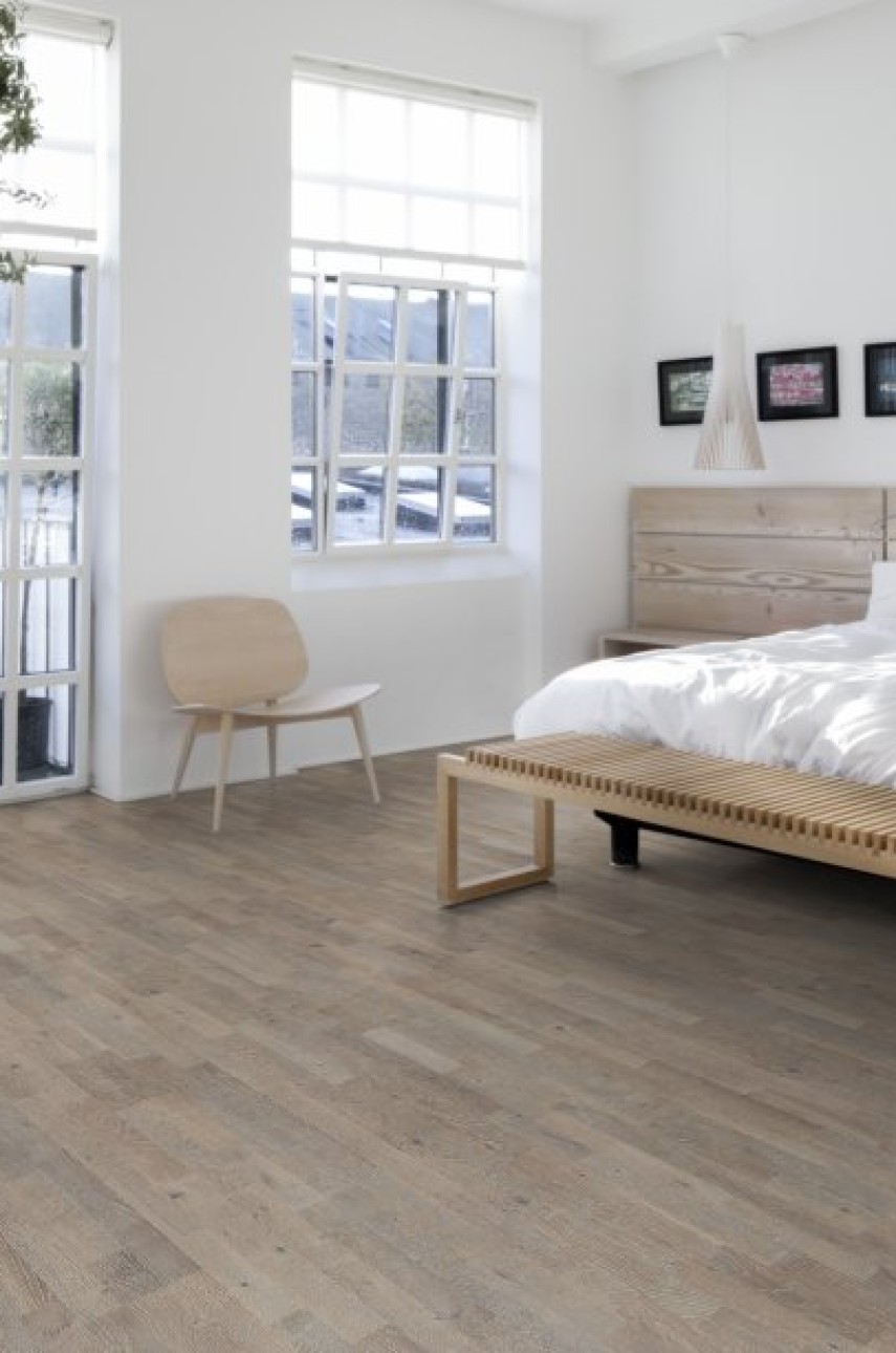 Паркетная доска Karelia Oak Aged Stonewashed Ivory 3s масло